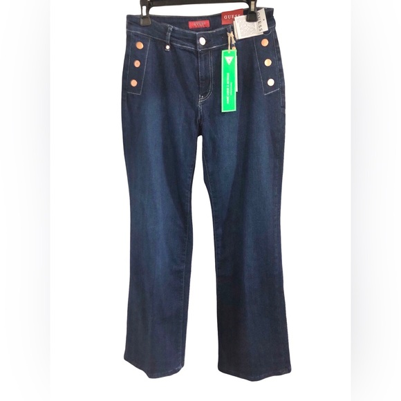 Guess Eco Faye Sailor Flared side button lefty indigo jeans
size 28x32 brand new - Picture 4 of 17